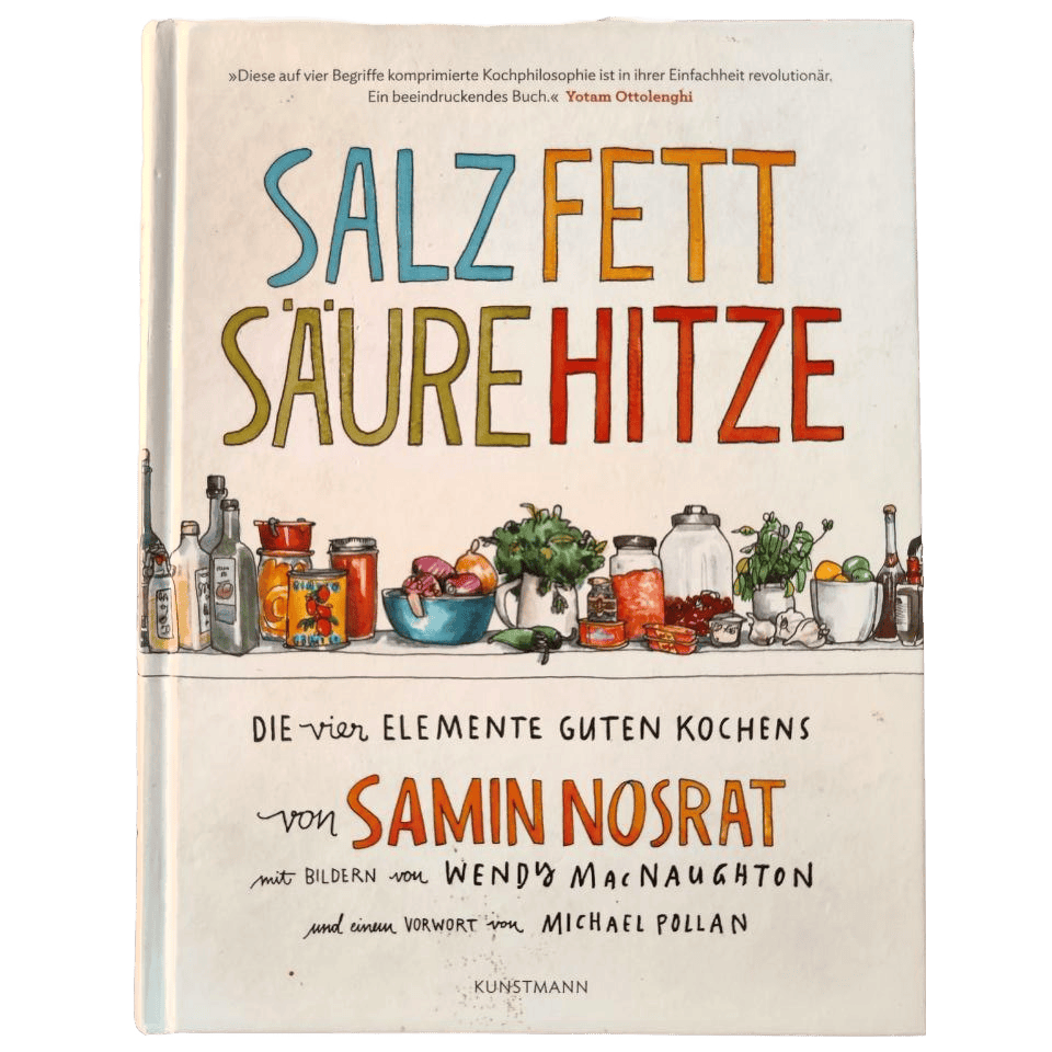 Das Buch "Salz Fett Säure Hitze" beschreibt die 4 Elemente des guten Kochens und lebt eine revolutionäre und einfache Kochphilosophie.